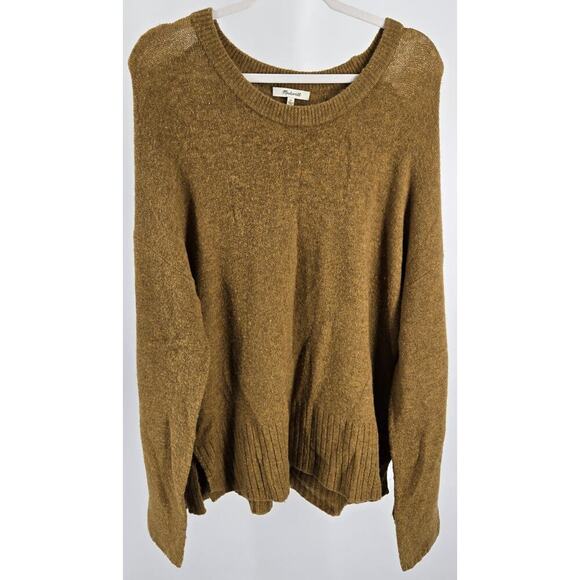 Madewell Women's Mustard Merino wool Alpaca blend Pullover Sweater Quiet Luxury - Picture 6 of 7